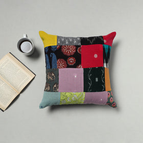 Multicolor - handcrafted cotton patchwork cushion cover 24