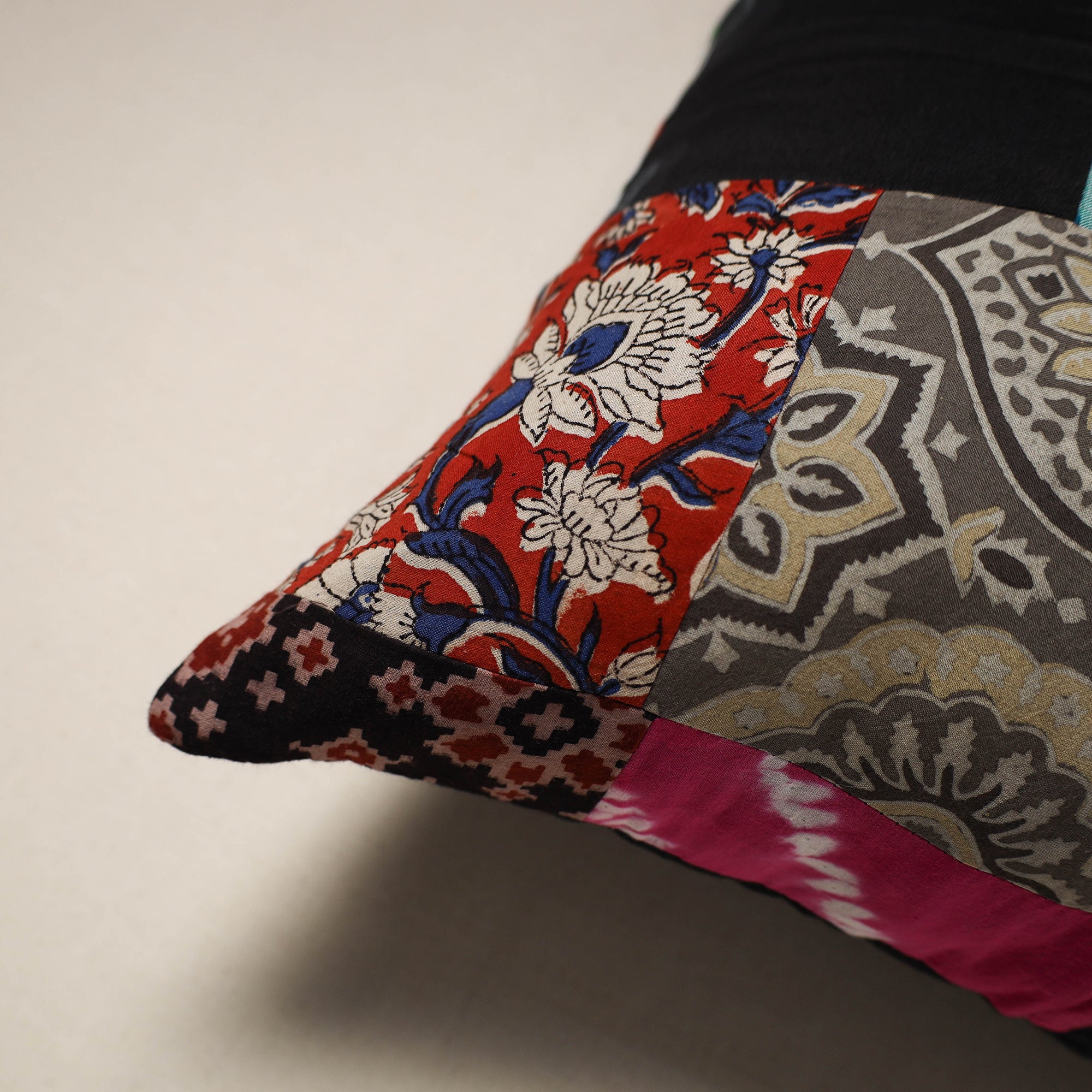 Handcrafted cotton patchwork cushion cover 24