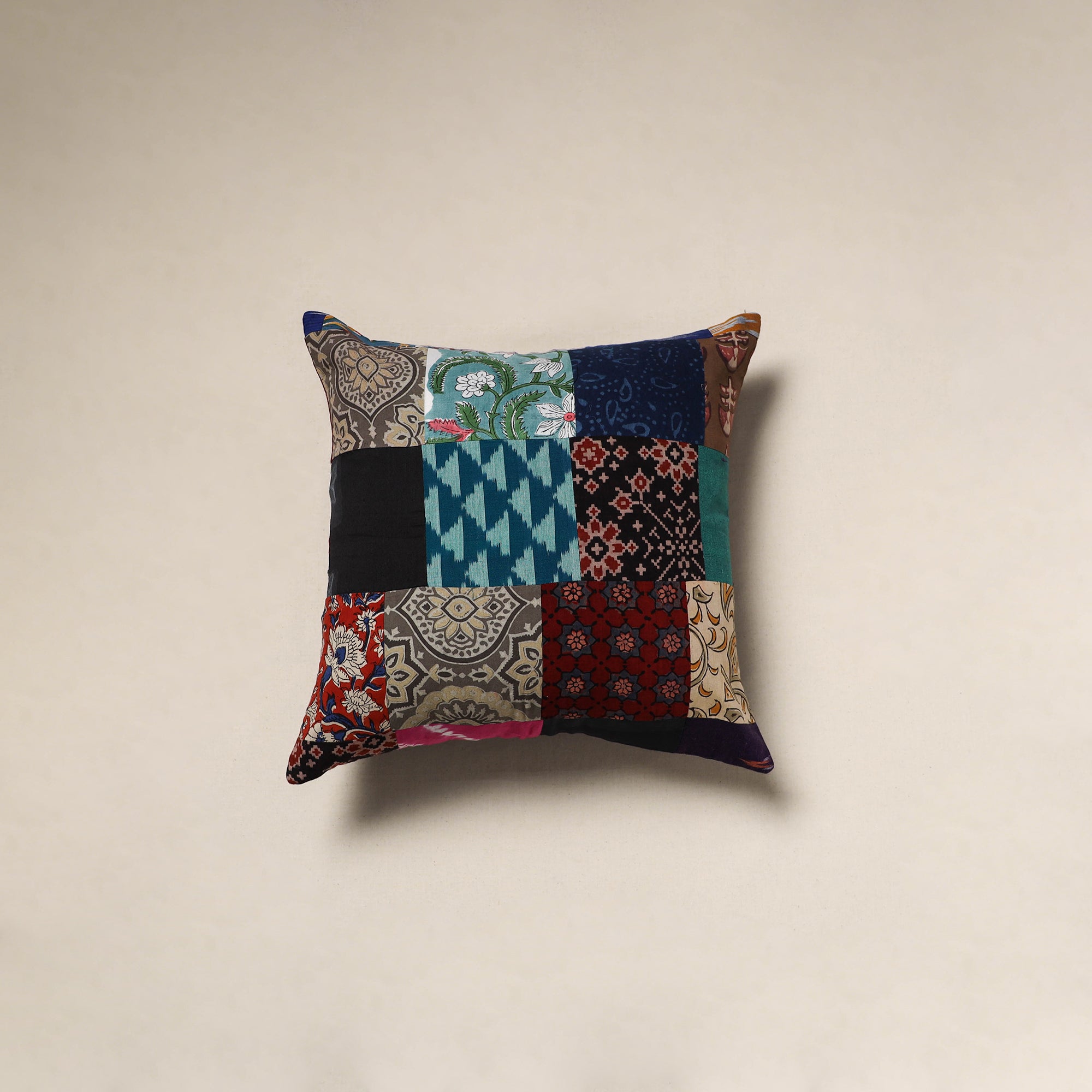 Handcrafted cotton patchwork cushion cover 24