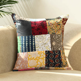 Multicolor - handcrafted cotton patchwork cushion cover 24