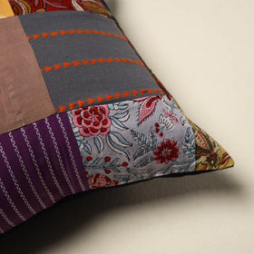 Multicolor - handcrafted cotton patchwork cushion cover 25