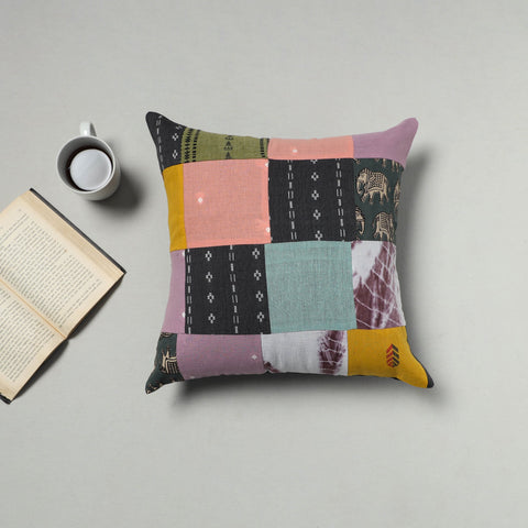  Multicolor Handcrafted Cotton Patchwork Cushion Cover