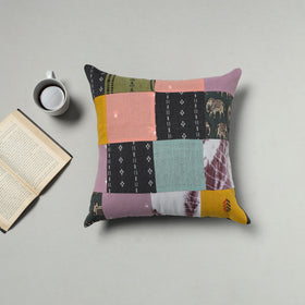  Multicolor Handcrafted Cotton Patchwork Cushion Cover