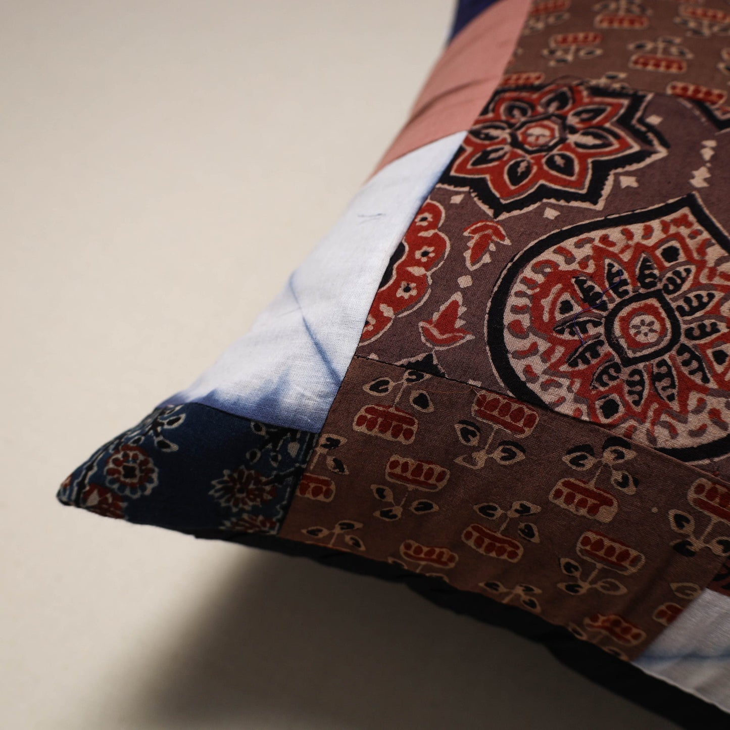 Handcrafted cotton patchwork cushion cover 25