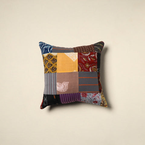 Multicolor - handcrafted cotton patchwork cushion cover 25