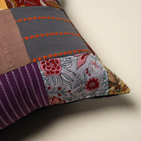 Multicolor - handcrafted cotton patchwork cushion cover 25