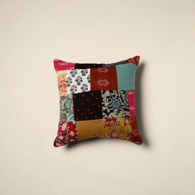 Multicolor Handcrafted Cotton Patchwork Cushion Cover
