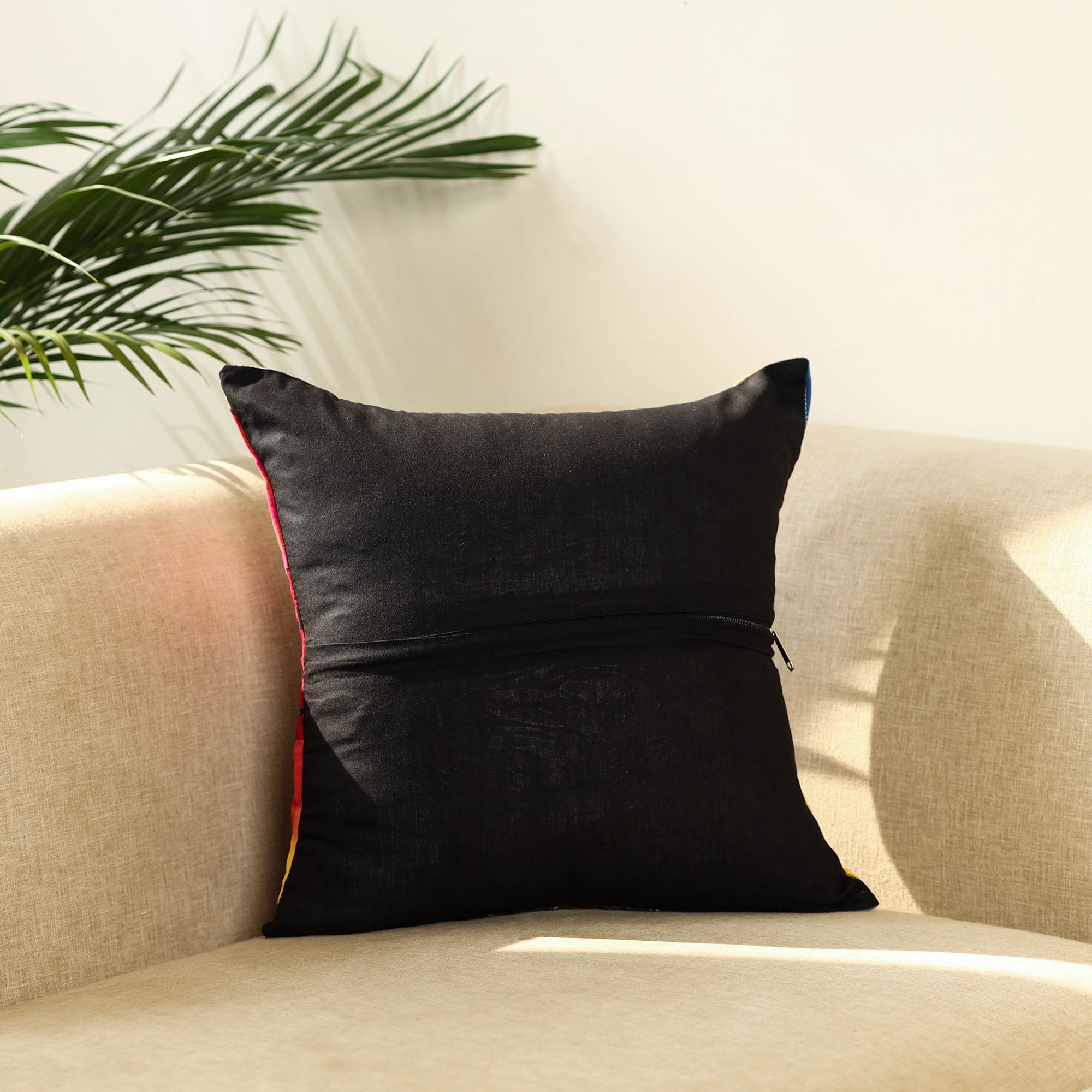  Multicolor Handcrafted Cotton Patchwork Cushion Cover