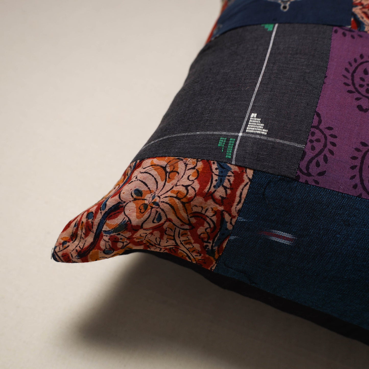 Handcrafted cotton patchwork cushion cover 27