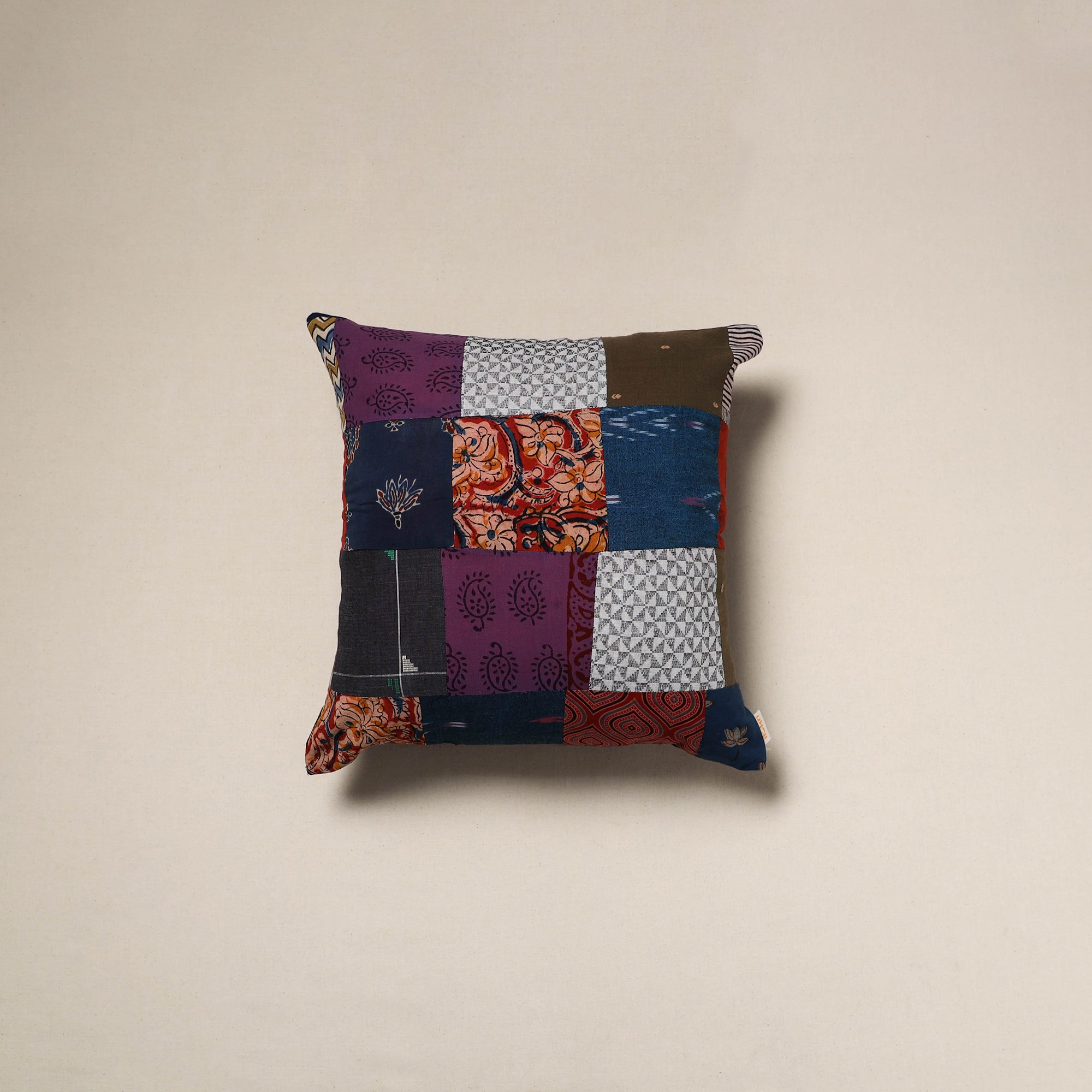 Handcrafted cotton patchwork cushion cover 27