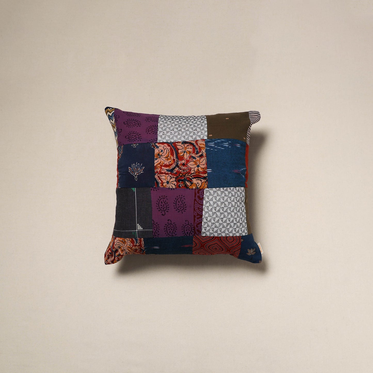 Handcrafted cotton patchwork cushion cover 27