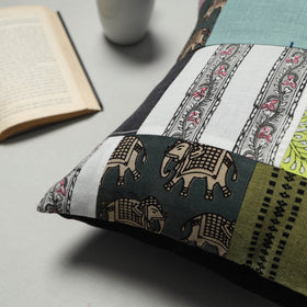 Multicolor - handcrafted cotton patchwork cushion cover 27