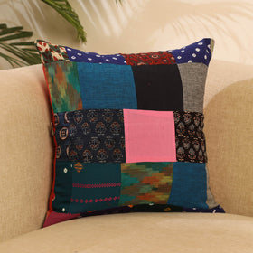 Buy Multicolor Handcrafted Cotton Patchwork Cushion Cover