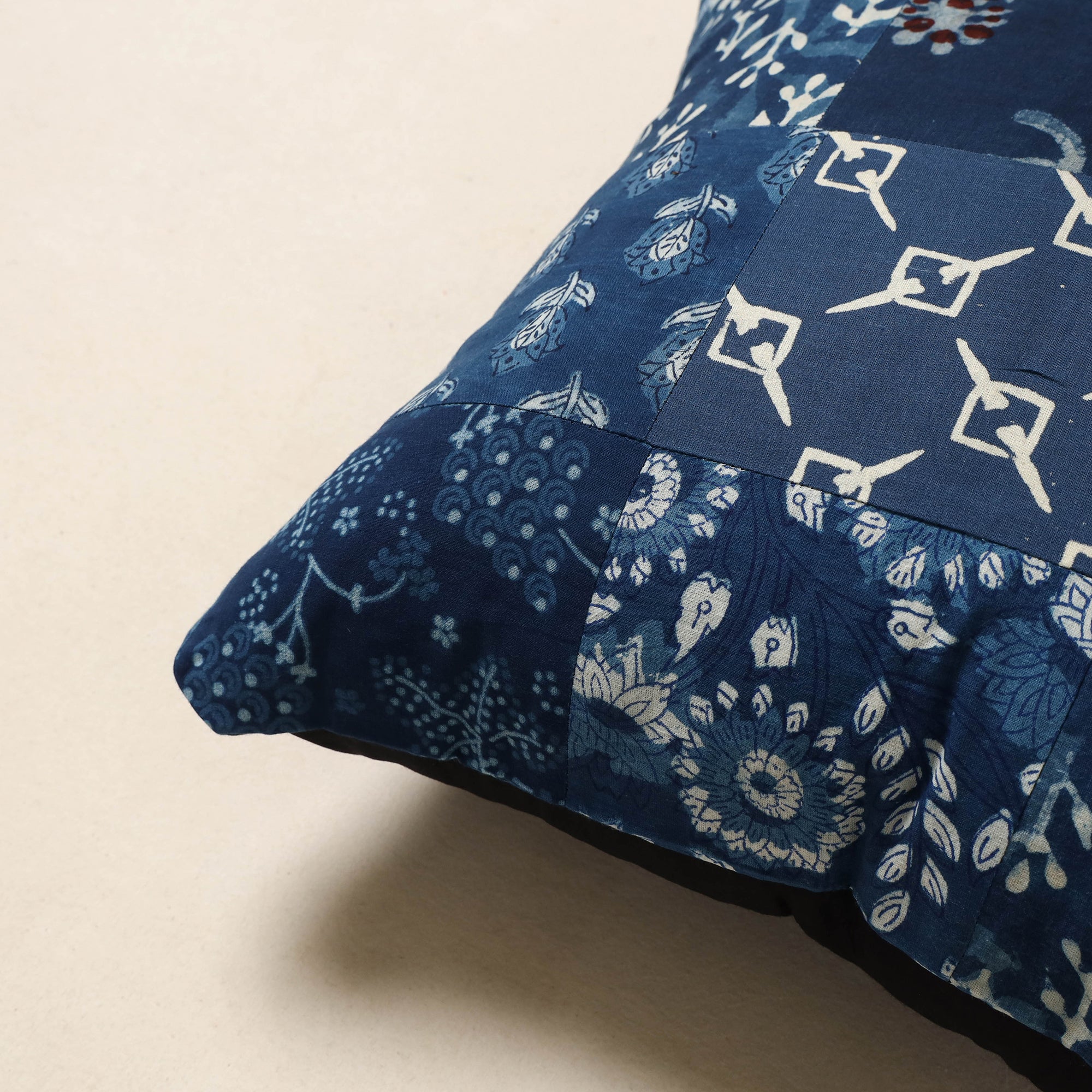 Multicolor - handcrafted cotton patchwork cushion cover 28