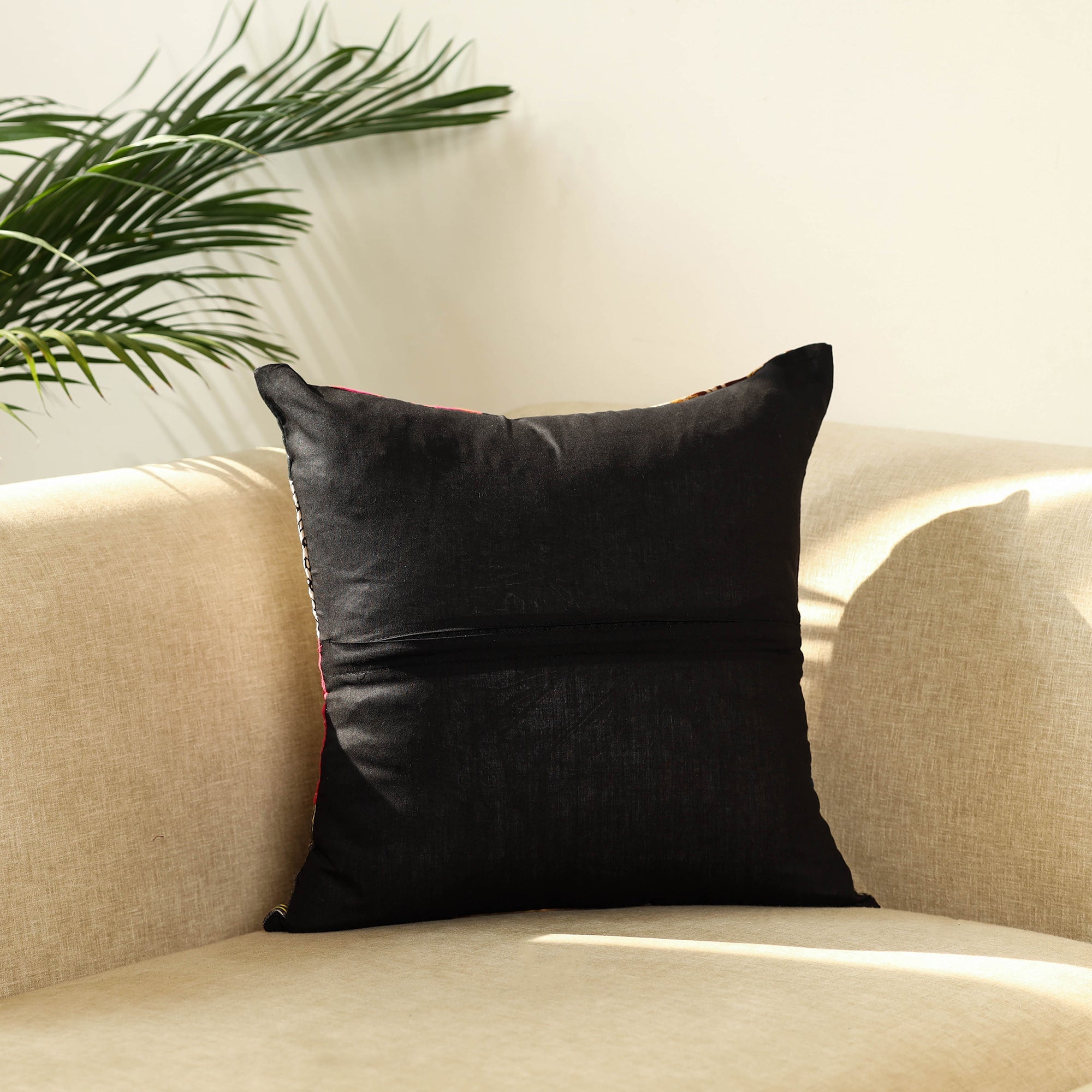 Multicolor - handcrafted cotton patchwork cushion cover 28