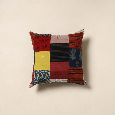 Multicolor - handcrafted cotton patchwork cushion cover 30