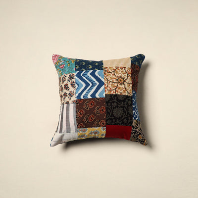 Multicolor - handcrafted cotton patchwork cushion cover 30