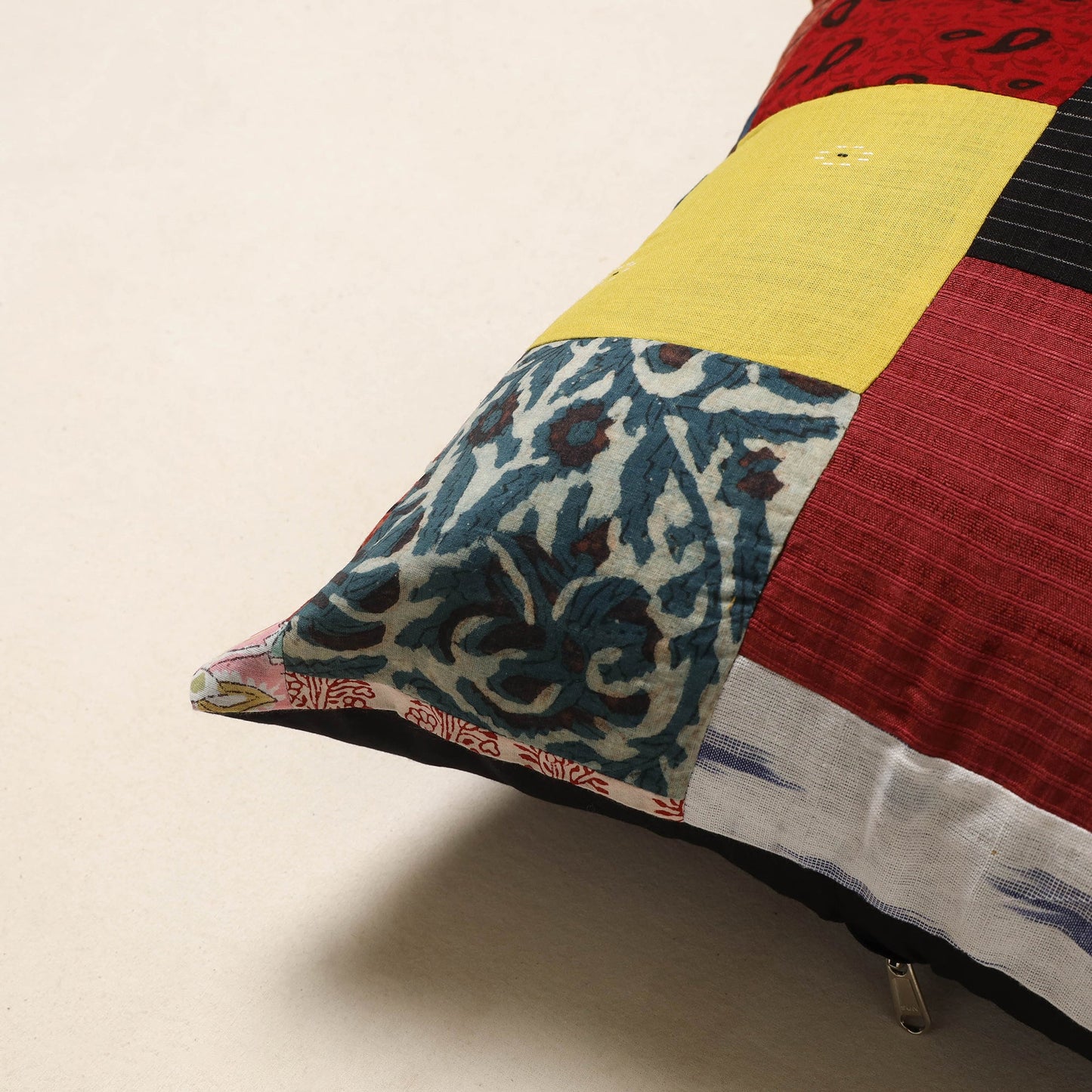 Multicolor - handcrafted cotton patchwork cushion cover 30