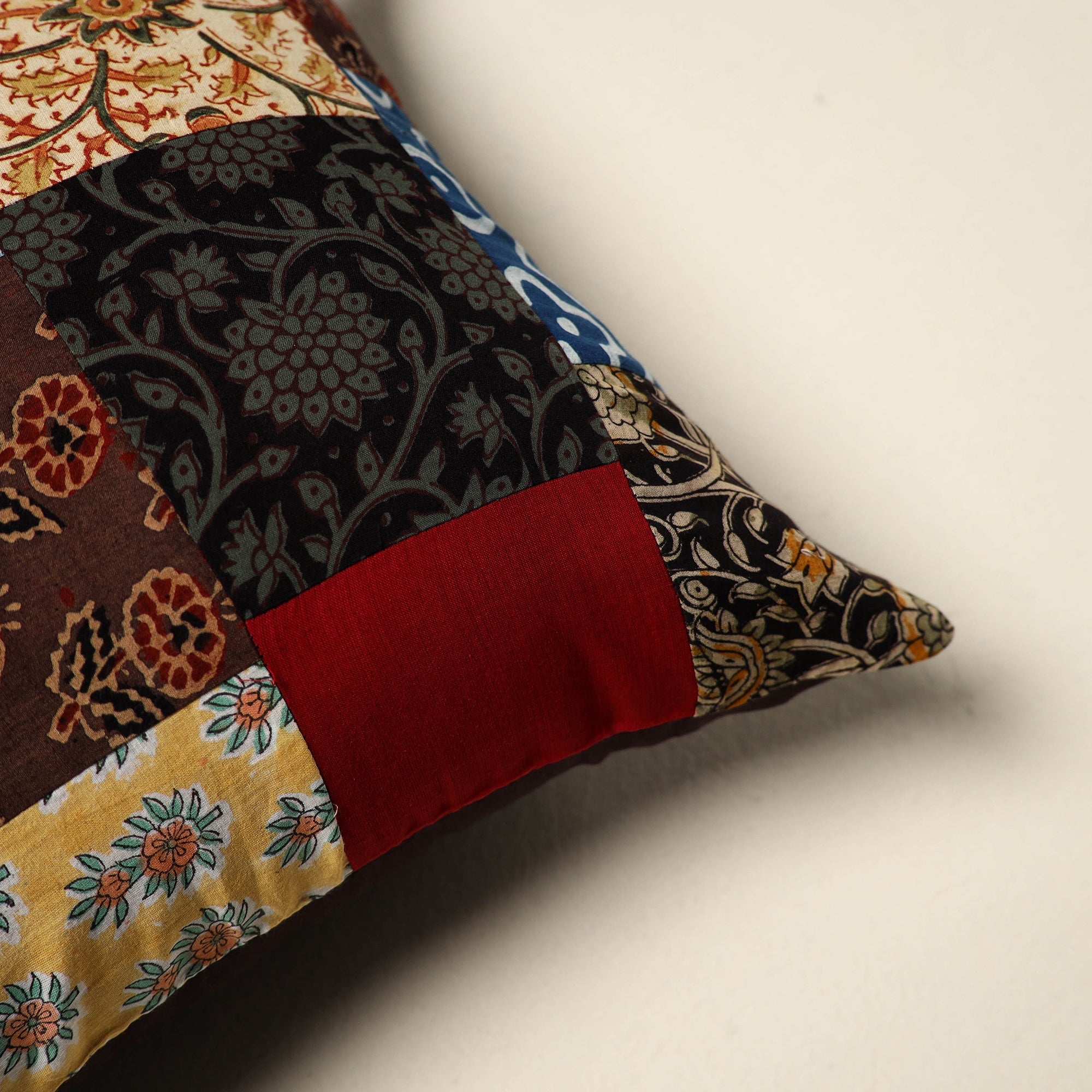 Multicolor - handcrafted cotton patchwork cushion cover 30