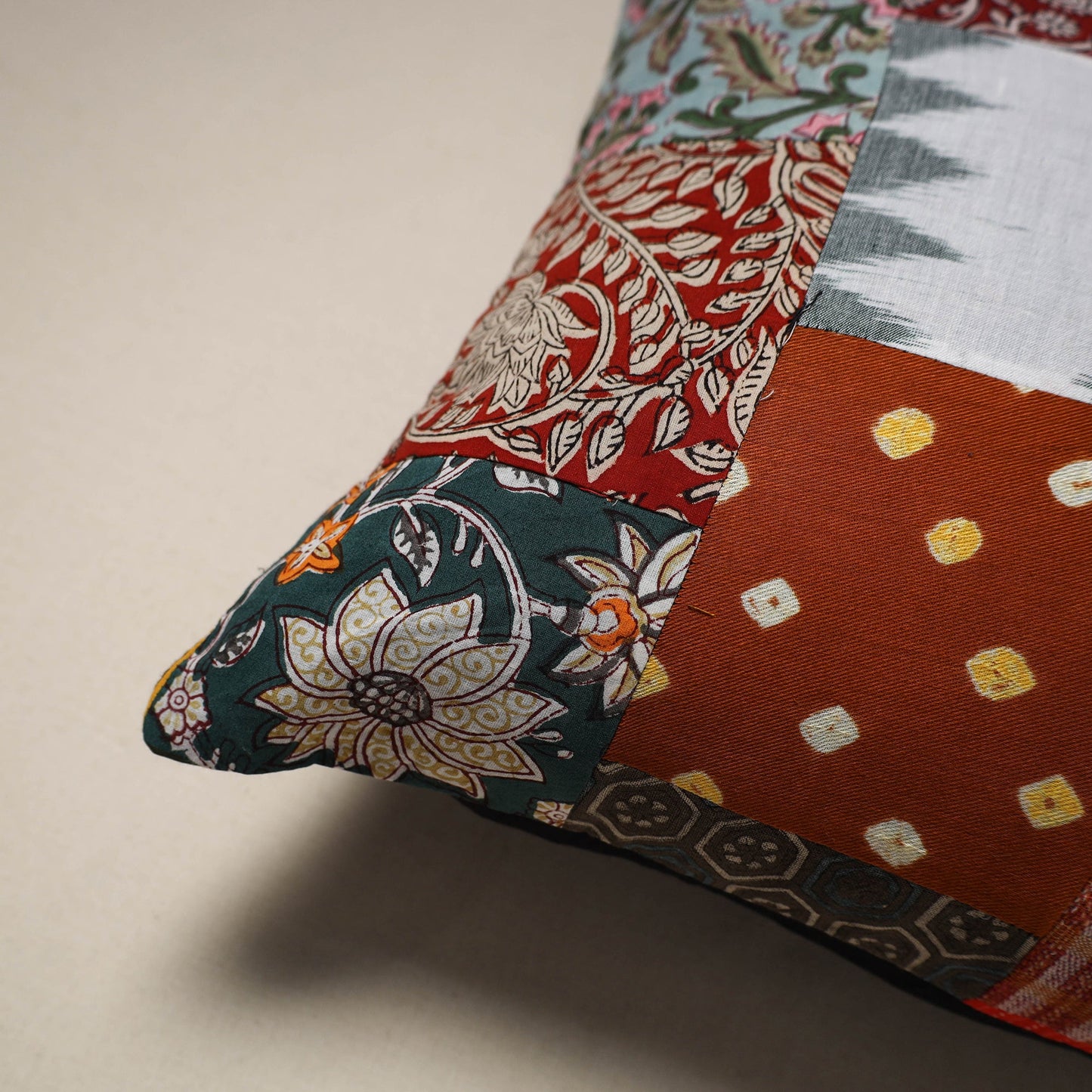 Handcrafted cotton patchwork cushion cover 31