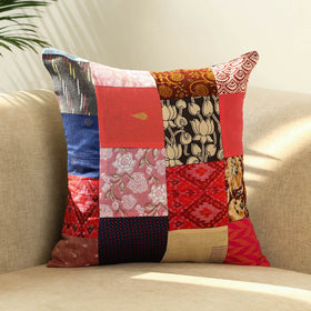  Multicolor Handcrafted Cotton Patchwork Cushion Cover