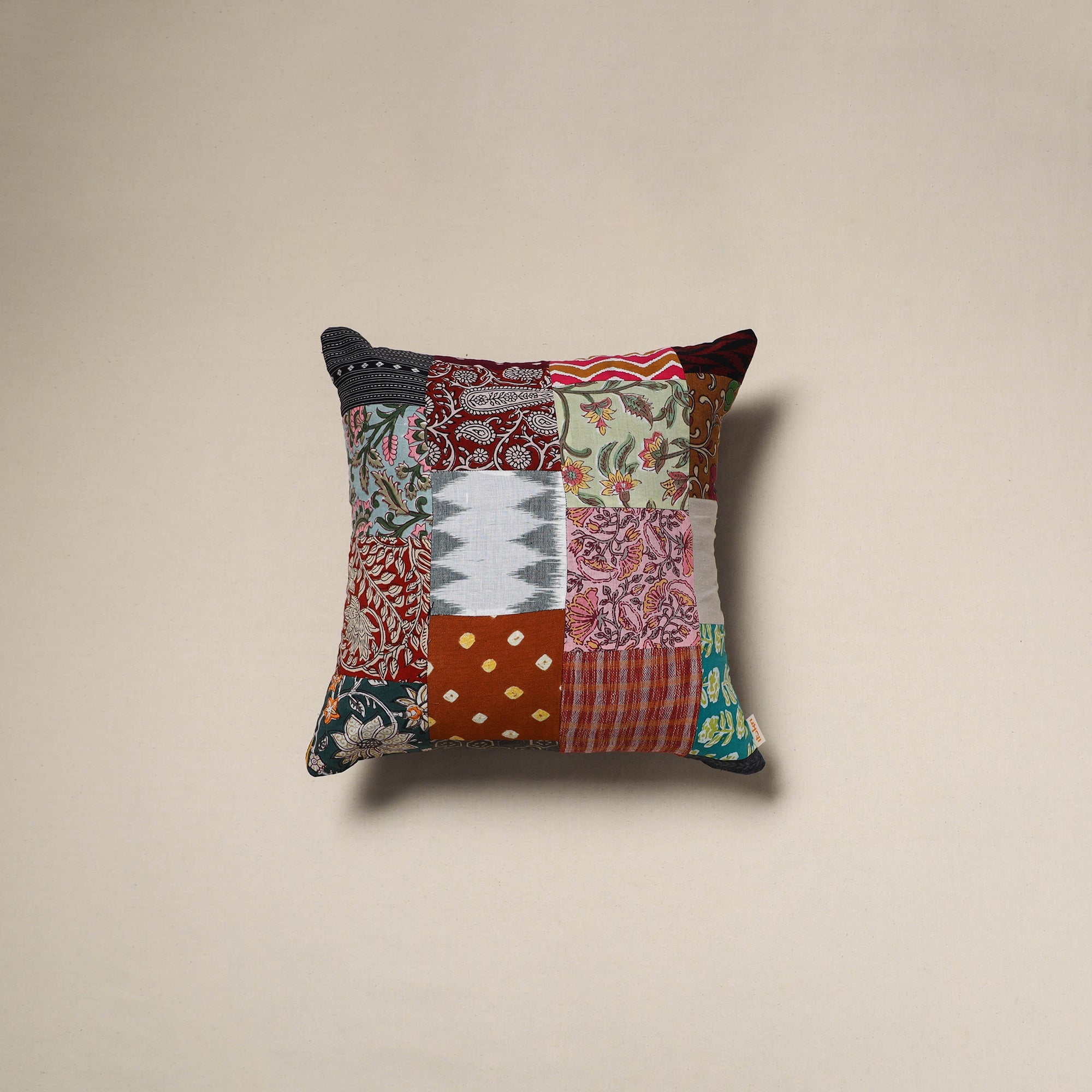 Handcrafted cotton patchwork cushion cover 31