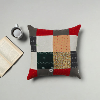  Multicolor Handcrafted Cotton Patchwork Cushion Cover