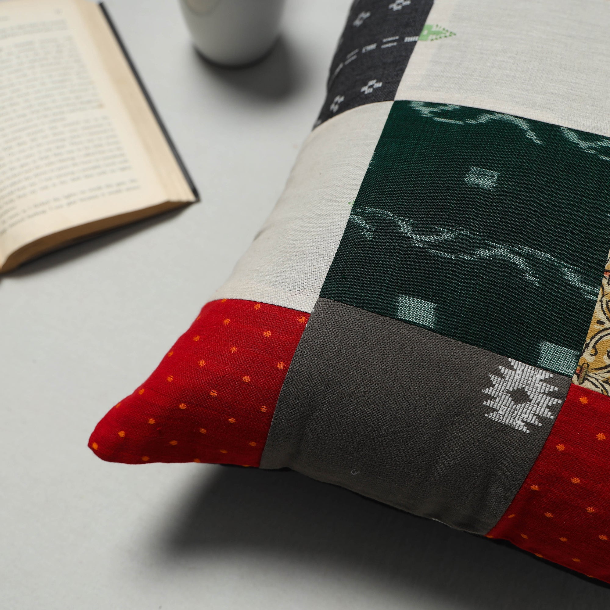  Multicolor Handcrafted Cotton Patchwork Cushion Cover