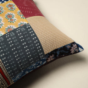 Multicolor - handcrafted cotton patchwork cushion cover 33