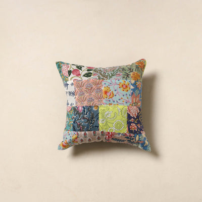 Multicolor - handcrafted cotton patchwork cushion cover 33