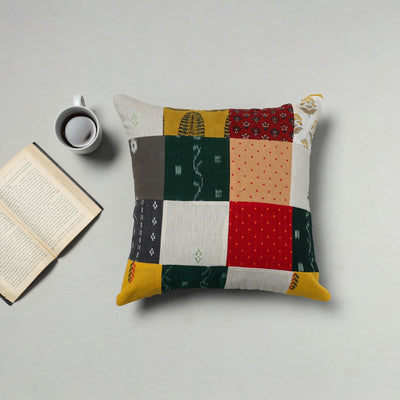 Multicolor - handcrafted cotton patchwork cushion cover 33