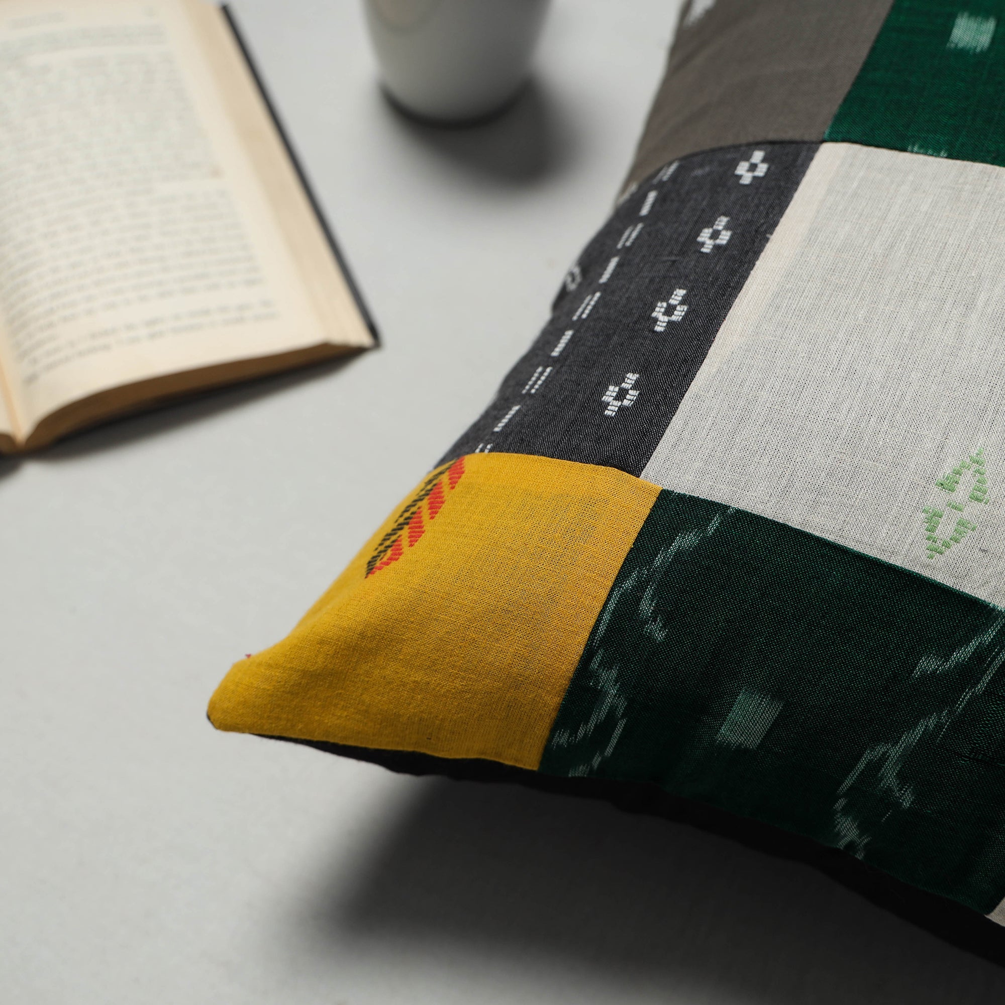 Multicolor - handcrafted cotton patchwork cushion cover 33