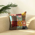 Multicolor - handcrafted cotton patchwork cushion cover 34