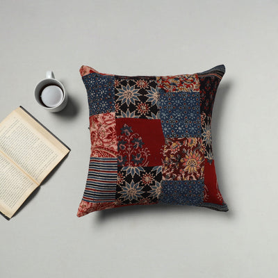 Multicolor - handcrafted cotton patchwork cushion cover 34