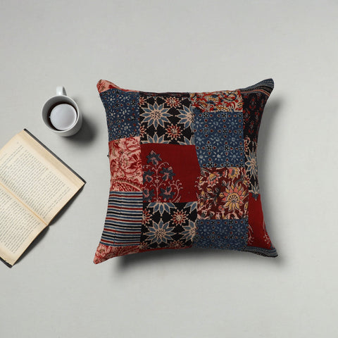 Multicolor - handcrafted cotton patchwork cushion cover 34