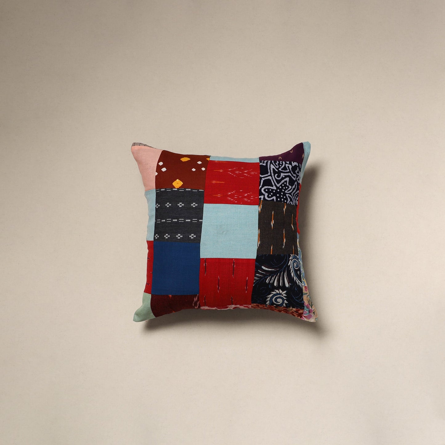 Handcrafted cotton patchwork cushion cover 34