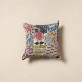 Multicolor - handcrafted cotton patchwork cushion cover 34