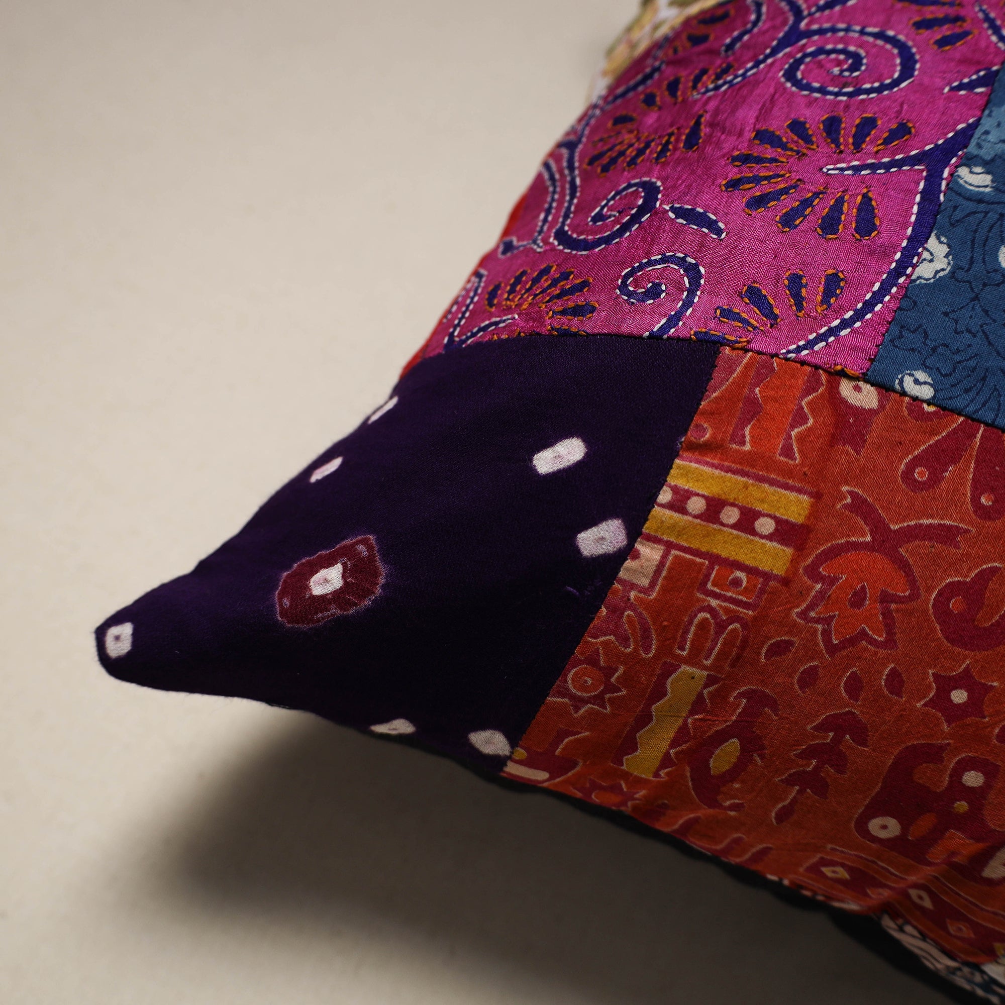 Handcrafted cotton patchwork cushion cover 35