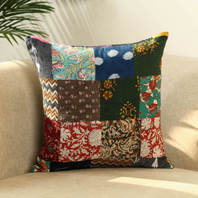  Multicolor Handcrafted Cotton Patchwork Cushion Cover