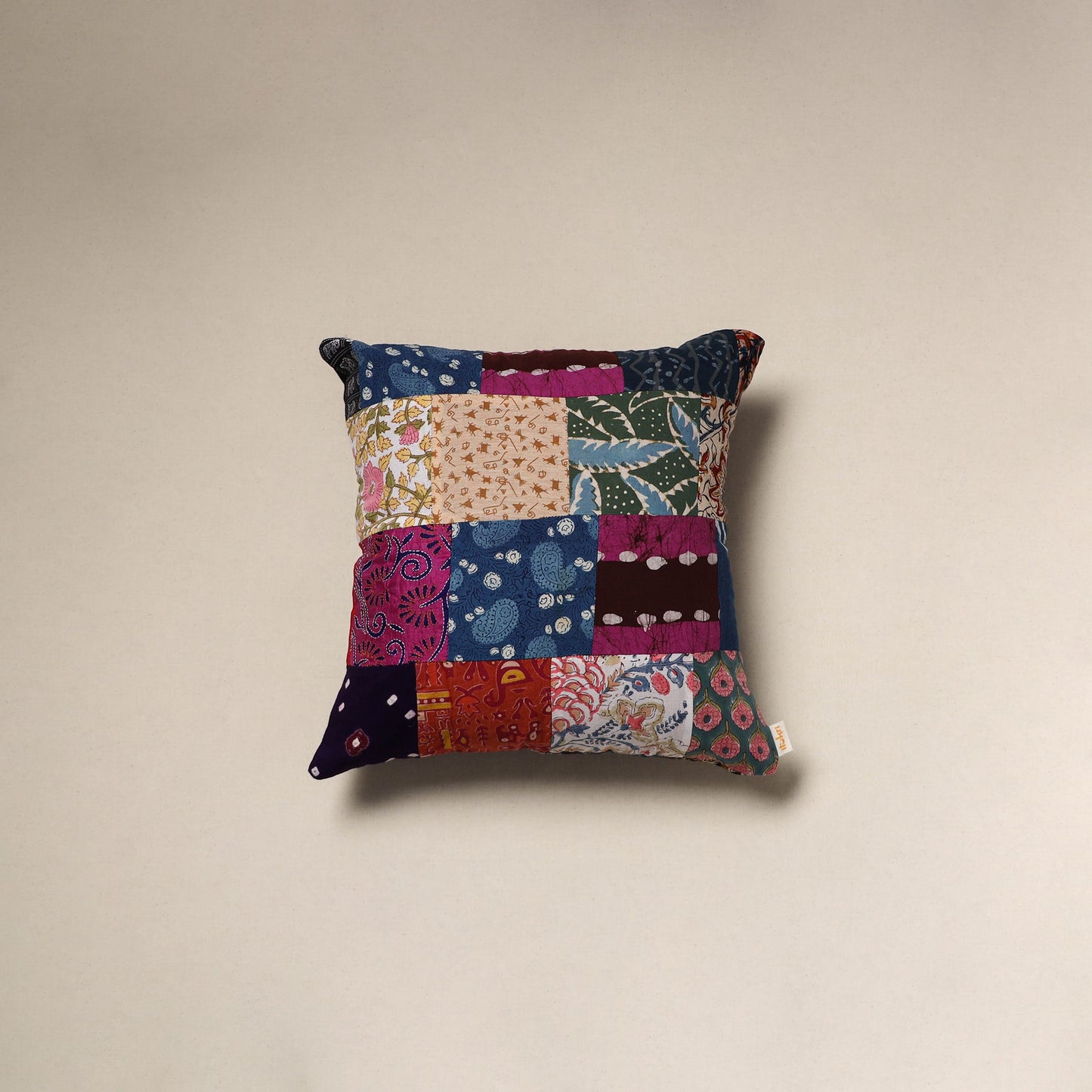 Handcrafted cotton patchwork cushion cover 35