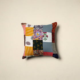 Multicolor Handcrafted Cotton Patchwork Cushion Cover