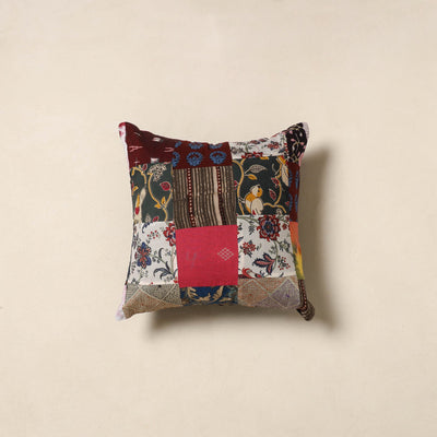 Multicolor - handcrafted cotton patchwork cushion cover 36