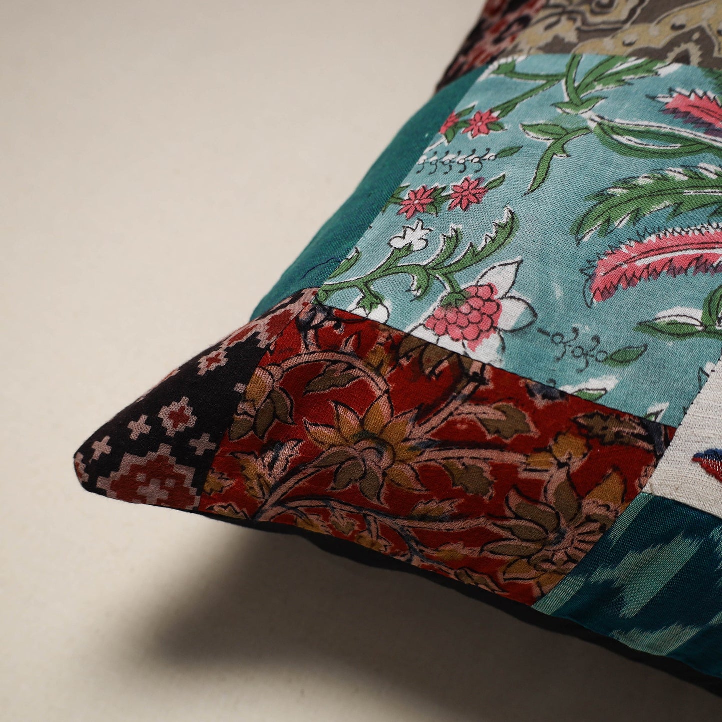 Handcrafted cotton patchwork cushion cover 36