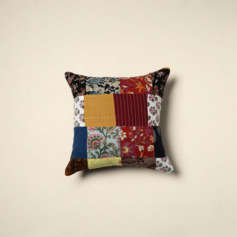 Multicolor Handcrafted Cotton Patchwork Cushion Cover
