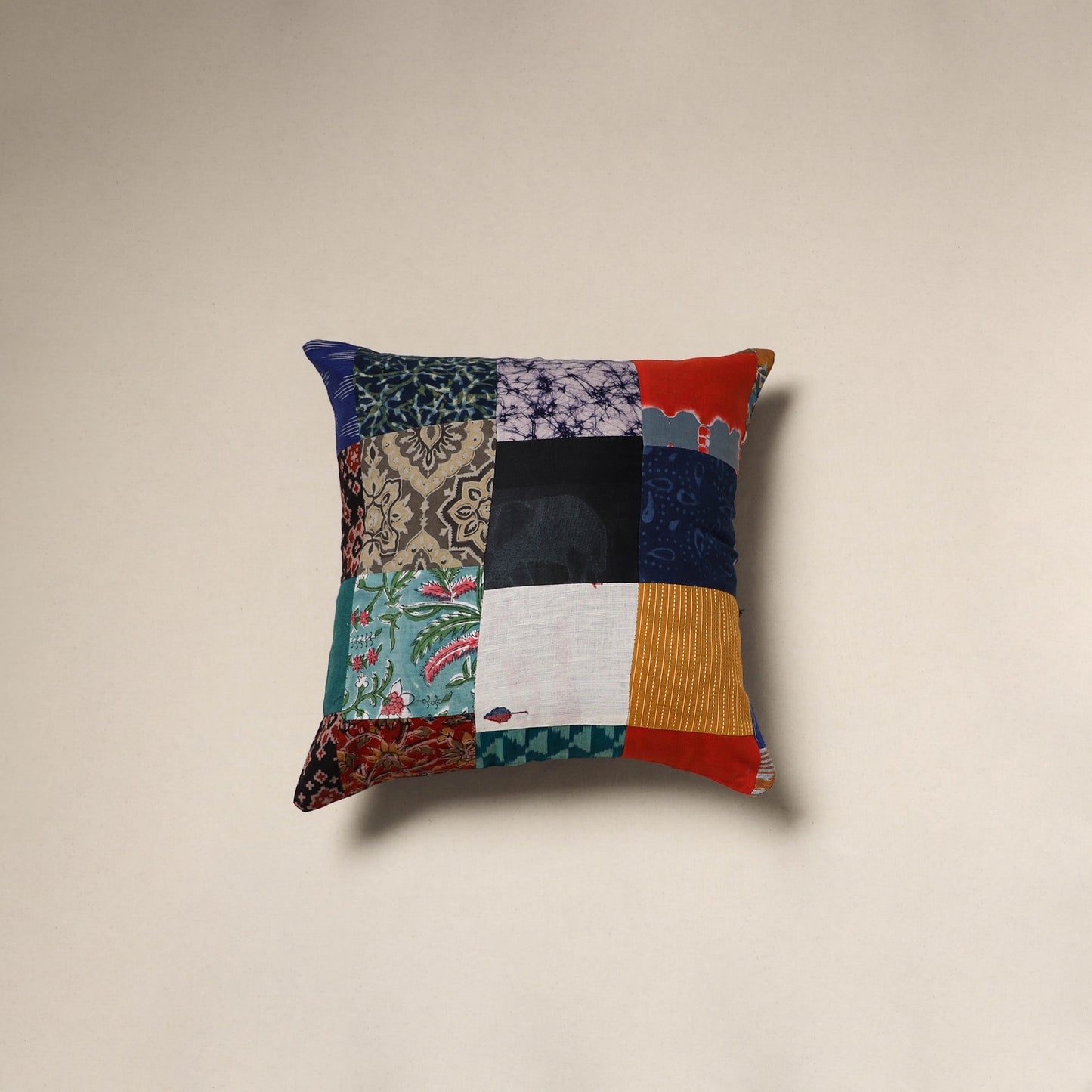Handcrafted cotton patchwork cushion cover 36