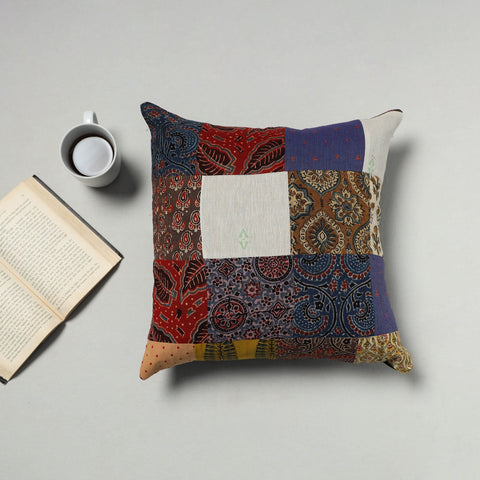 Multicolor - handcrafted cotton patchwork cushion cover 36