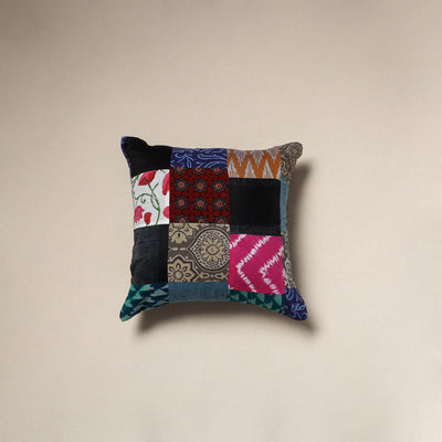 Handcrafted cotton patchwork cushion cover 37