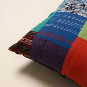 Multicolor - handcrafted cotton patchwork cushion cover 38
