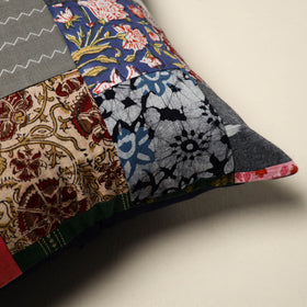 Multicolor - handcrafted cotton patchwork cushion cover 38