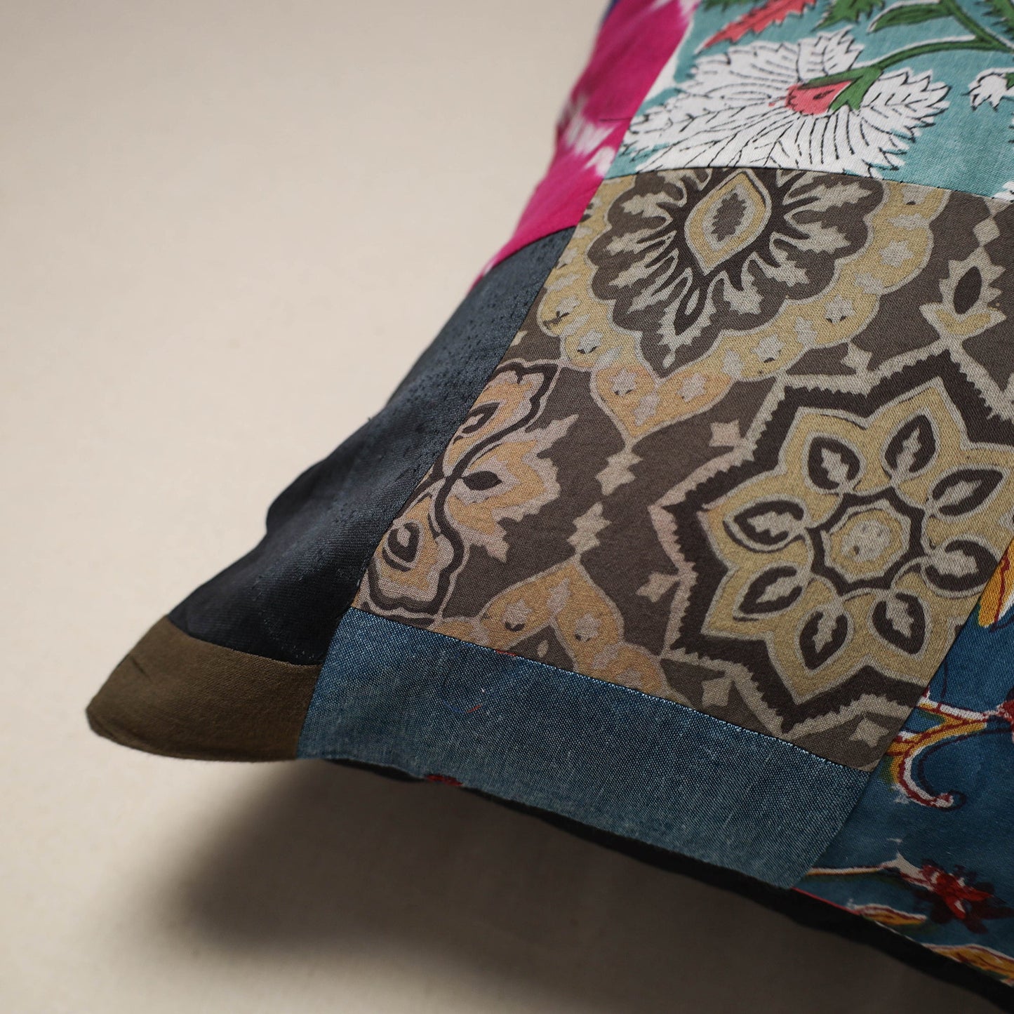 Handcrafted cotton patchwork cushion cover 38